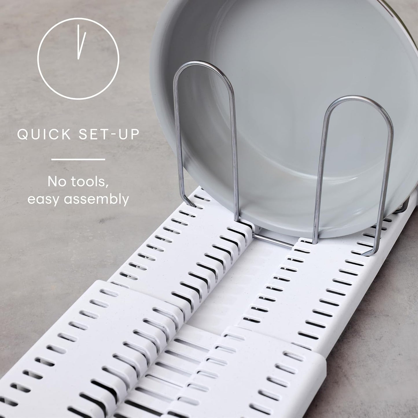 Youcopia Storemore Pan + Lid Rack, Expandable Pot Lid Organizer, Adjustable