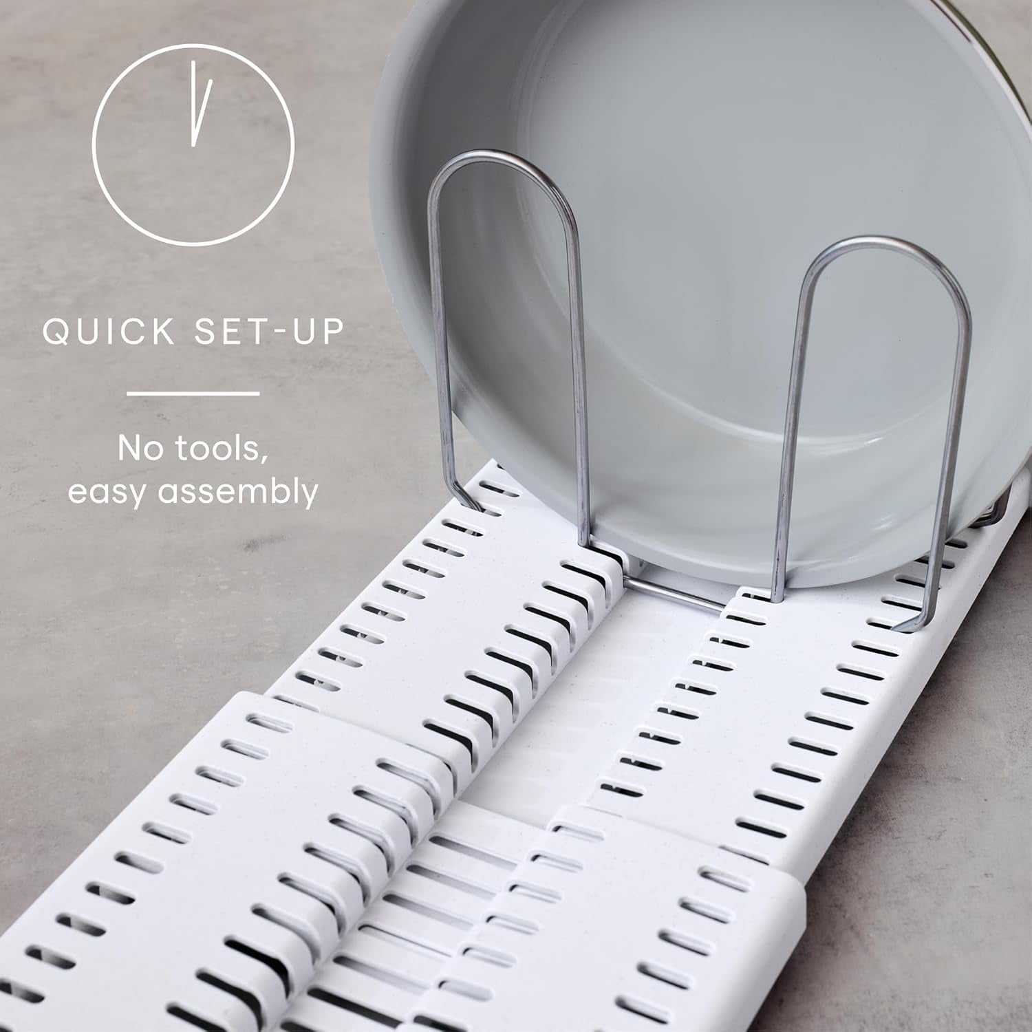 Youcopia Storemore Pan + Lid Rack, Expandable Pot Lid Organizer, Adjustable