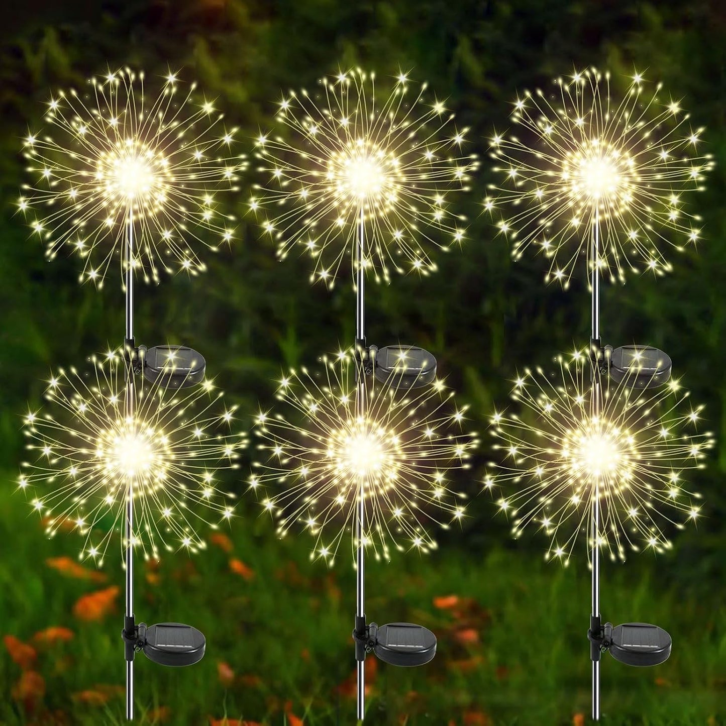 Solar firework starburst light, 2-pack set