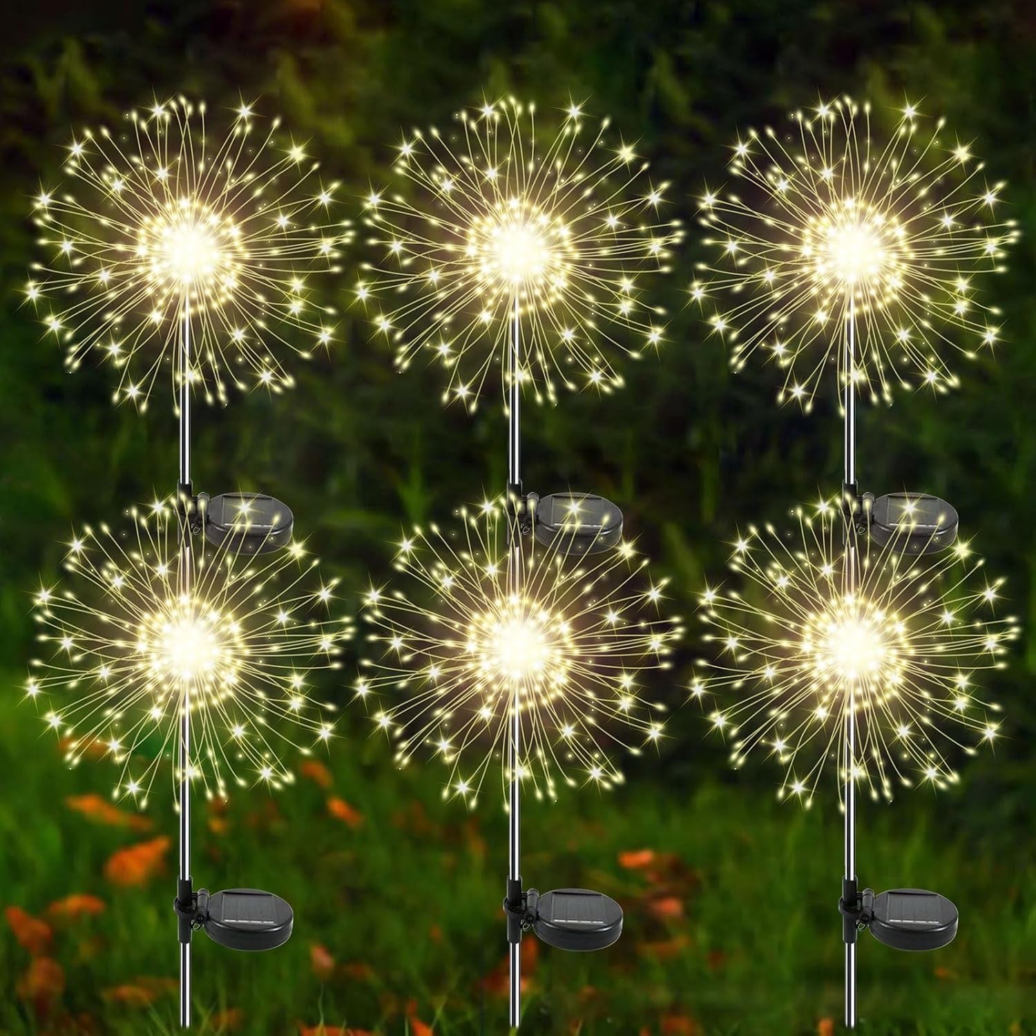 Solar firework starburst light, 2-pack set