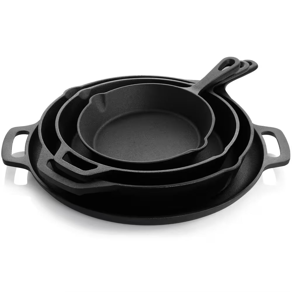 12-Piece round Pre Seasoned Cast Iron Cookware Set
