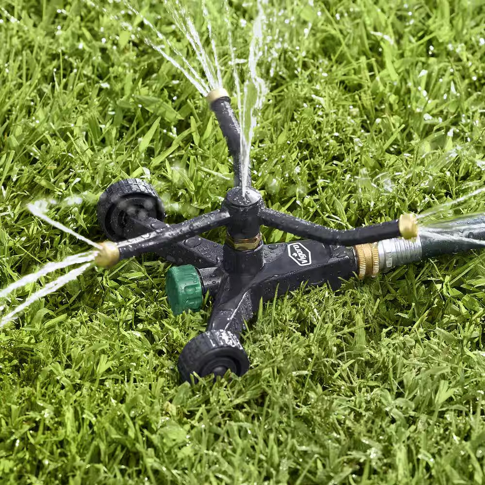 Transform Your Yard with this 1,384 Sq. Ft. Metal 3-Arm Rotating Sprinkler! 🌿💦 #GardenGoals #LawnCare