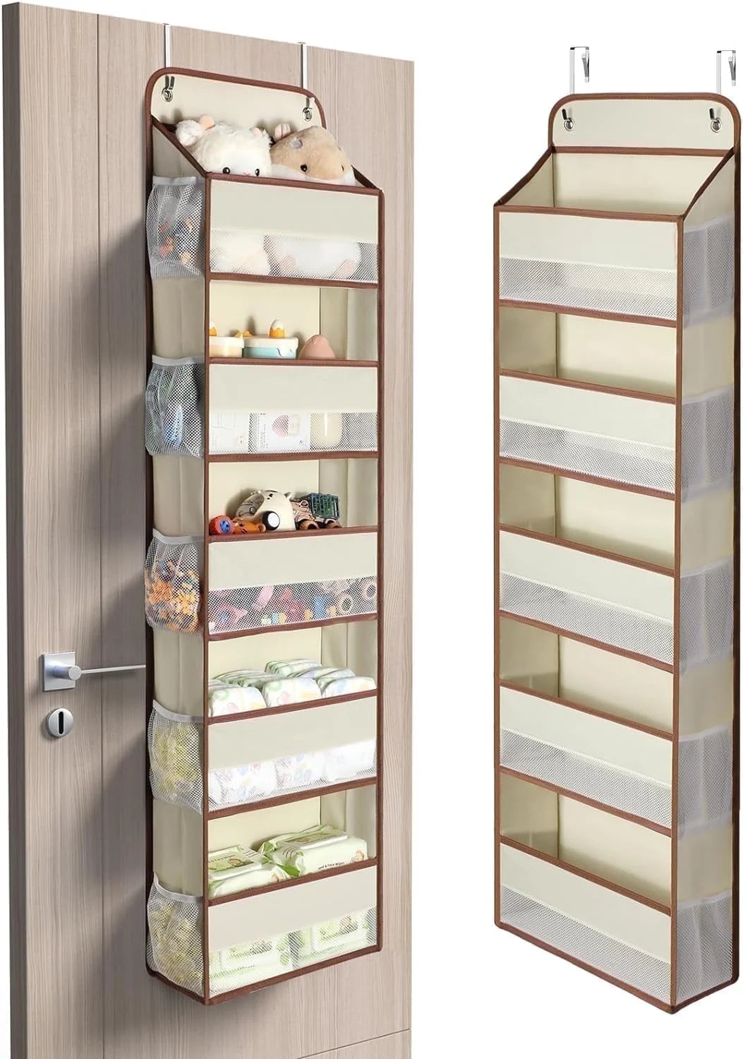 Lazyspin 6-Shelf over the Door Organizer, Door Hanging Storage, Gray