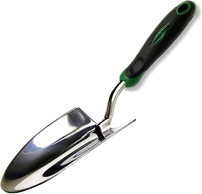 Edward Tools Heavy-Duty Bend-Proof Garden Trowel - Polished Stainless Steel, Rust-Resistant Oversized Hand Shovel for Efficient Digging in Rocky and Heavy Soils with Comfort Grip