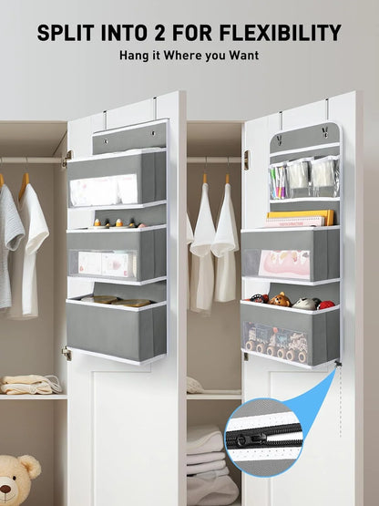 Lazyspin 6-Shelf over the Door Organizer, Door Hanging Storage, Gray