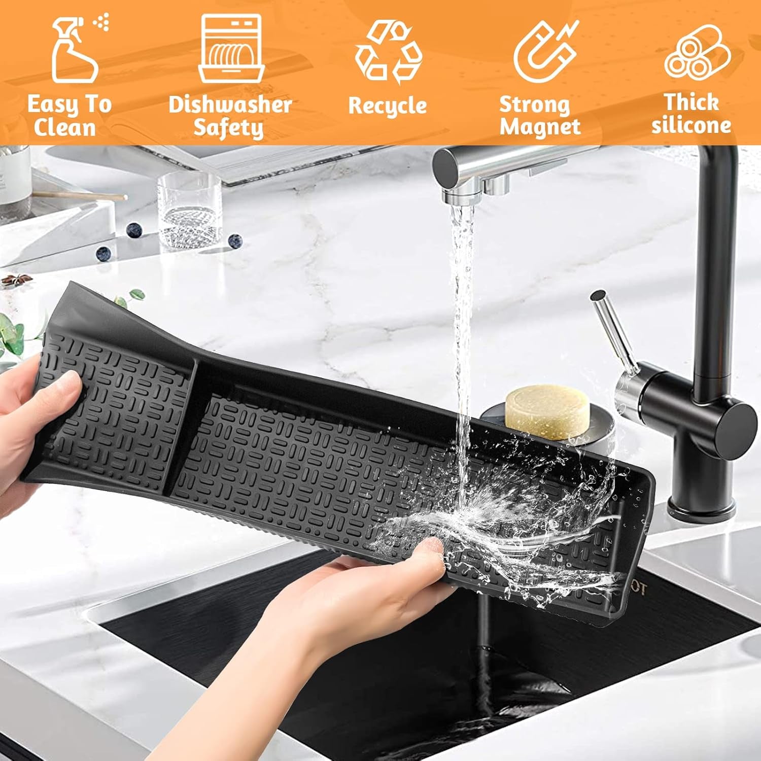Foeacry 30 Inch Magnetic Stove Top Shelf - Heat Resistant Silicone over the Stove Shelf Spice Rack, No Drill Easy Clean Kitchen Storage Organizer for Small Kitchen, Fits Gas & Electric Stoves