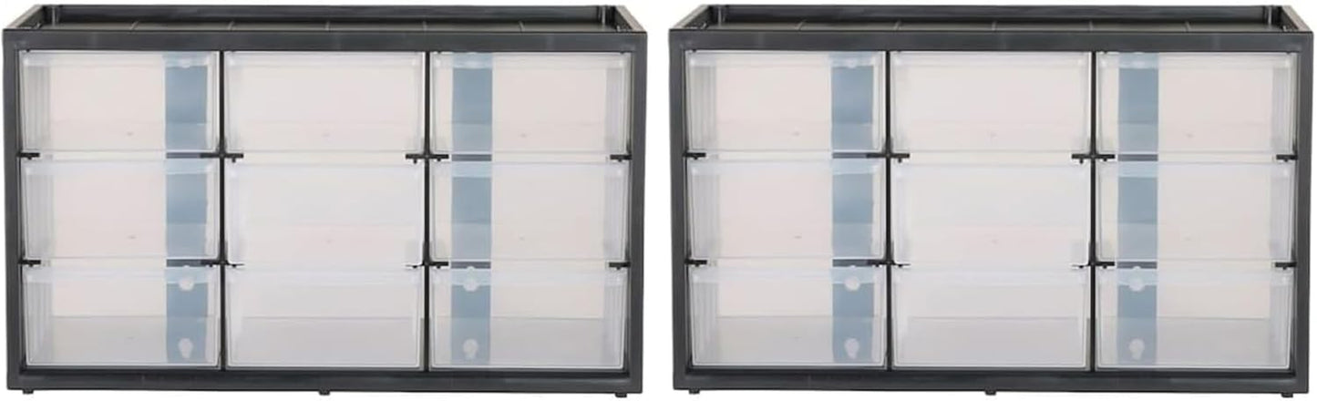 CRAFTSMAN Storage Organizer, 30 Small Drawer Modular Storage System, Easily Stackable, Plastic, Black, White (CMST40730)