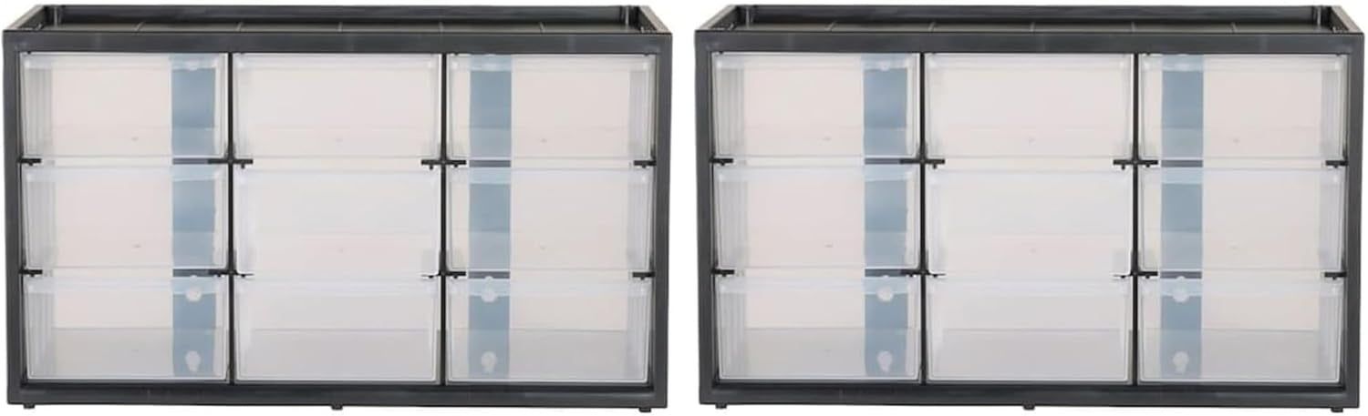 CRAFTSMAN Storage Organizer, 30 Small Drawer Modular Storage System, Easily Stackable, Plastic, Black, White (CMST40730)