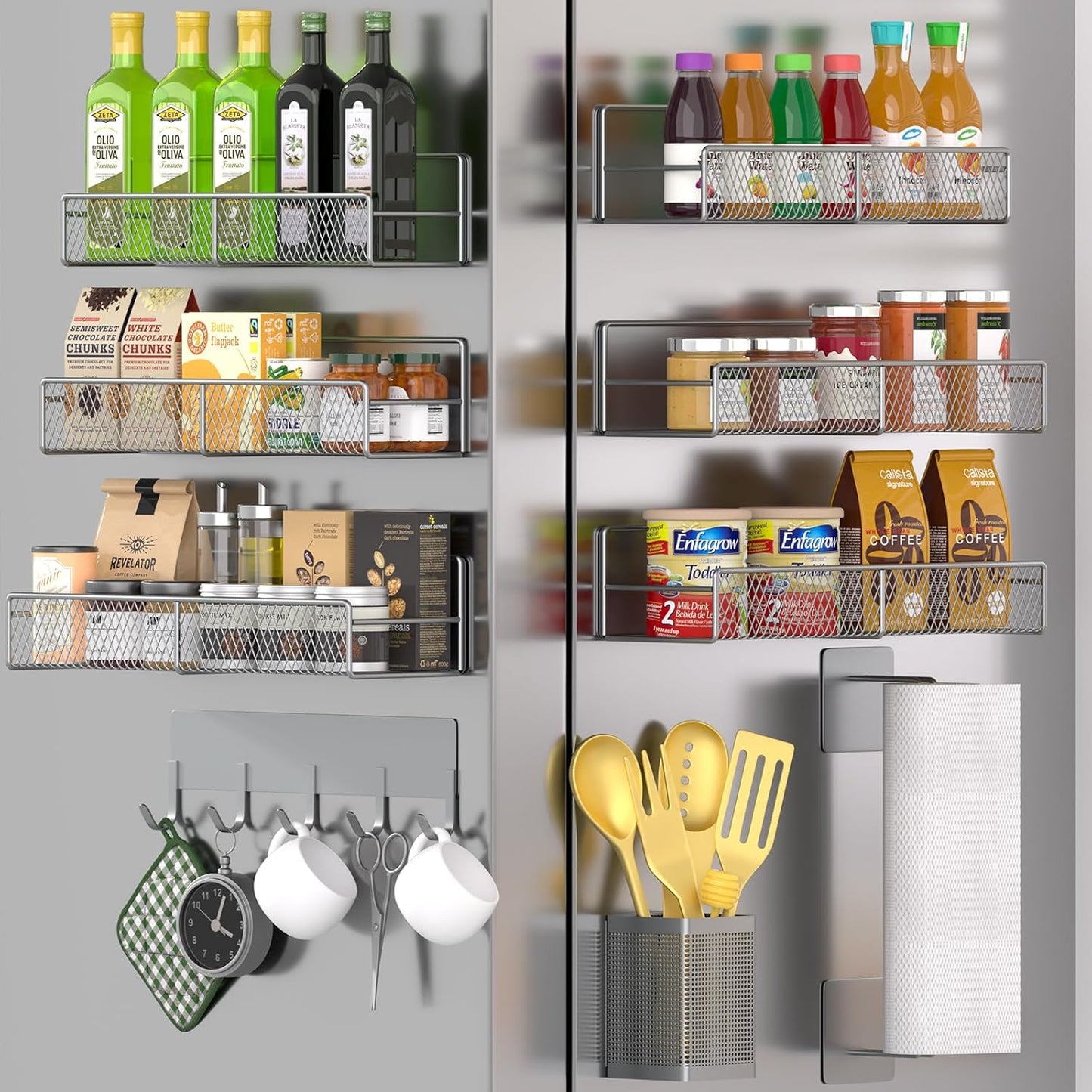 Magnetic spice rack shelf, close-up of rounded edges