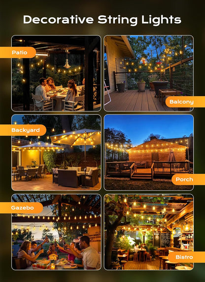 Outdoor ST38 LED string lights, hook connector close-up