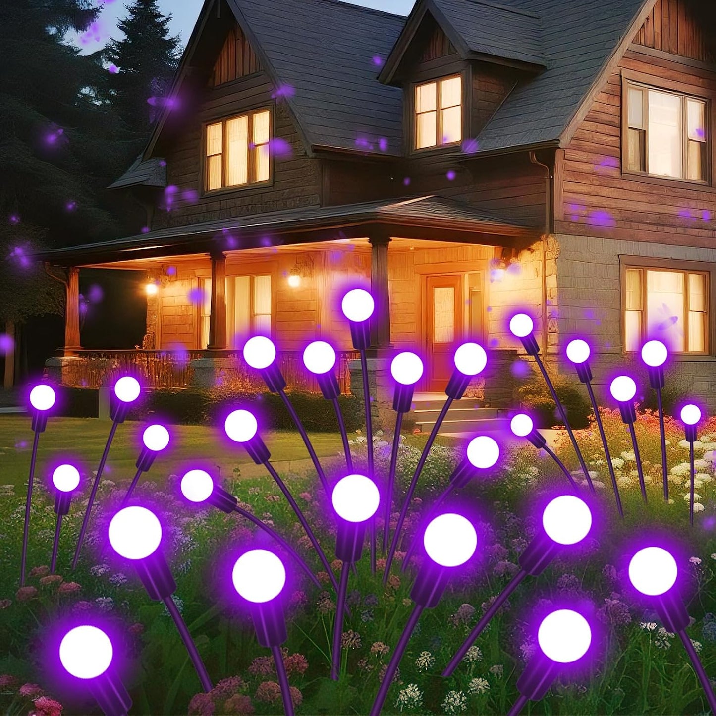 Solar firework starburst light, IP65 waterproof demonstration