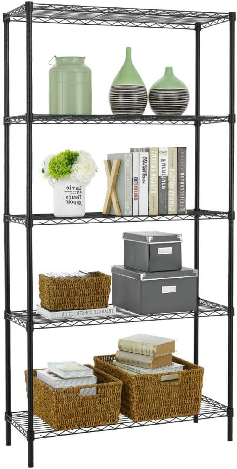 Bestoffice | 6-Tier Wire Storage Shelves with Wheels | 18X48X78 | Chrome | Adjustable Racks | Heavy-Duty Metal Shelf, Holds Upto 600 Lbs | No-Tool Assembly | Ideal for Home & Garage Shelving