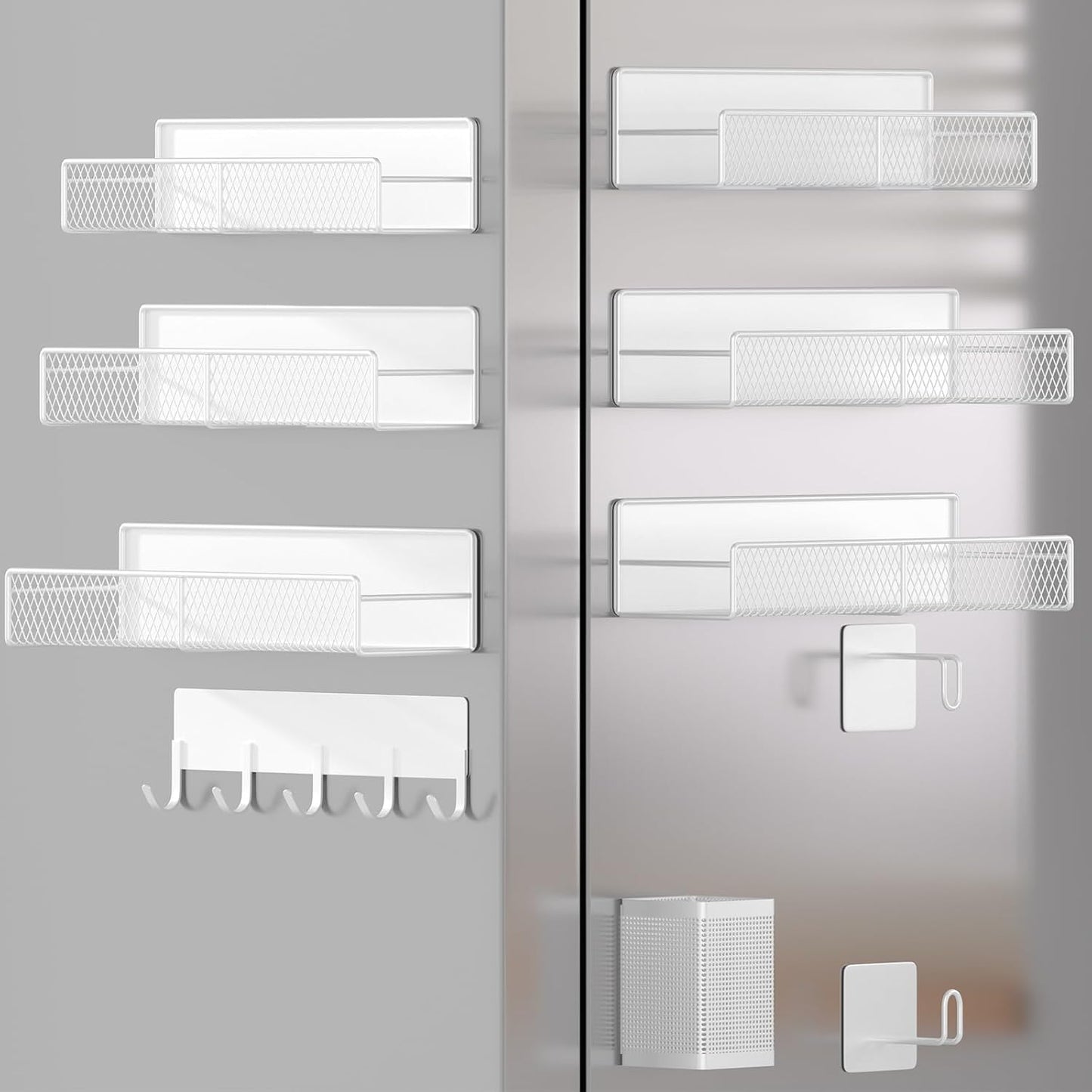Magnetic spice rack shelf, close-up of magnetic backing