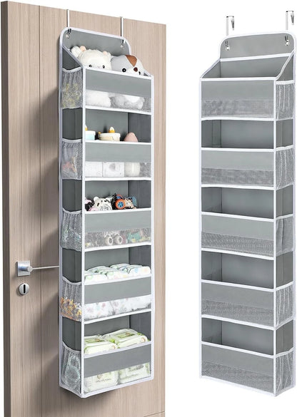 Lazyspin 6-Shelf over the Door Organizer, Door Hanging Storage, Gray