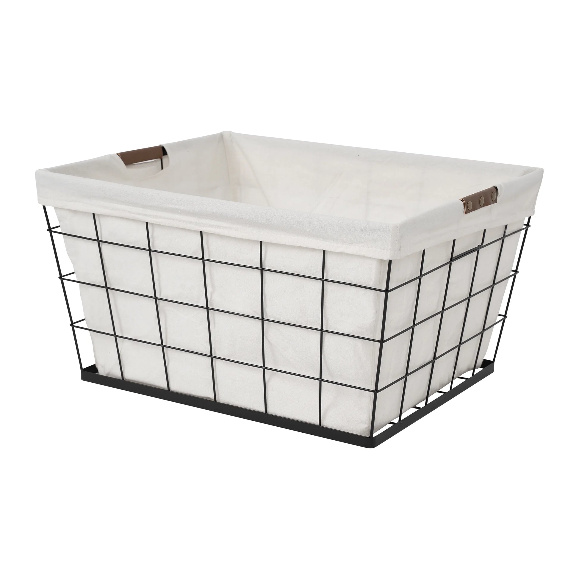 Stylish 60L Rectangular Steel Laundry Basket - Black & Natural Design for Adults