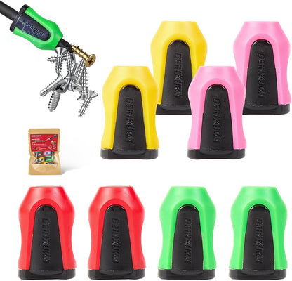 Geinxurn 3Pieces Multipurpose Magnetic Screw Holder Set, Removable Magnetizer Rings for Hex Bits, Compatible with Screwdrivers, Power Drills and Hex Wrenches, Applicable Size 6-12Mm(Yellow,Blue,Black)