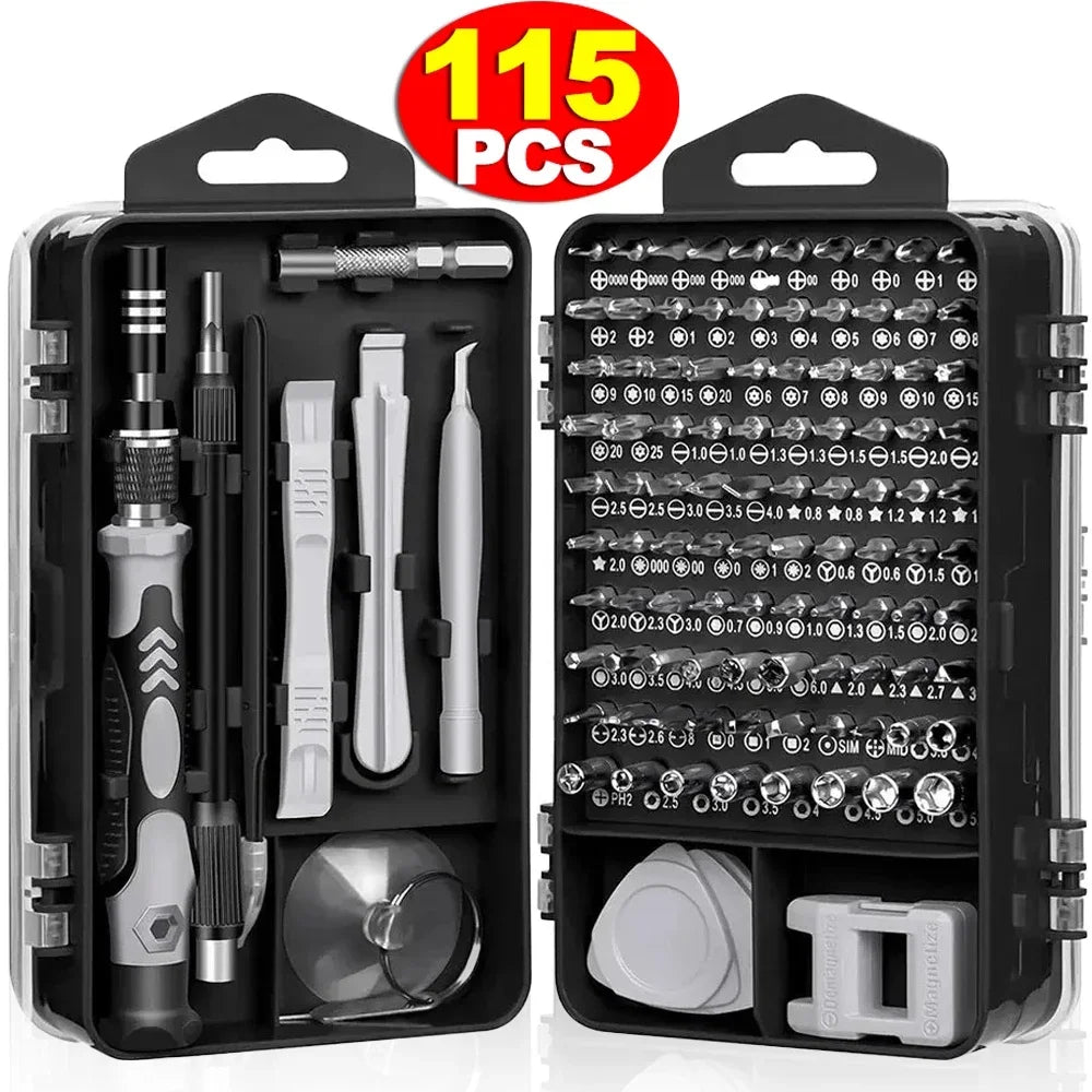 115 in 1 Multifunctional Precision Screwdriver Repair Tool Sets Magnetic Phillips Torx Screw Driver Bits for Iphone Watch Glass