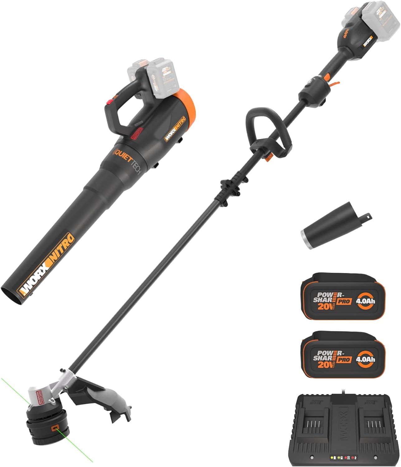 WORX Cordless Leaf Blower, Electric Blower with Turbine Fan, Blowers for Lawn Care with 2 Speed Control, Battery & Charger Included, WG547