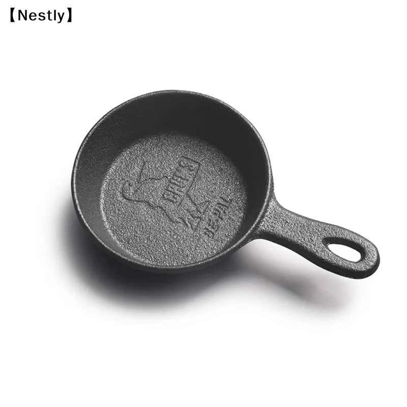 8.5CM Mini Cast Iron Skillet Non-Stick Mini Egg Frying Pan for Kitchen Cookware〔Nest〕