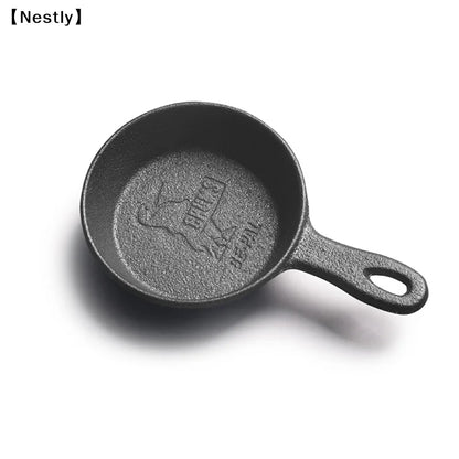 8.5CM Mini Cast Iron Skillet Non-Stick Mini Egg Frying Pan for Kitchen Cookware〔Nest〕