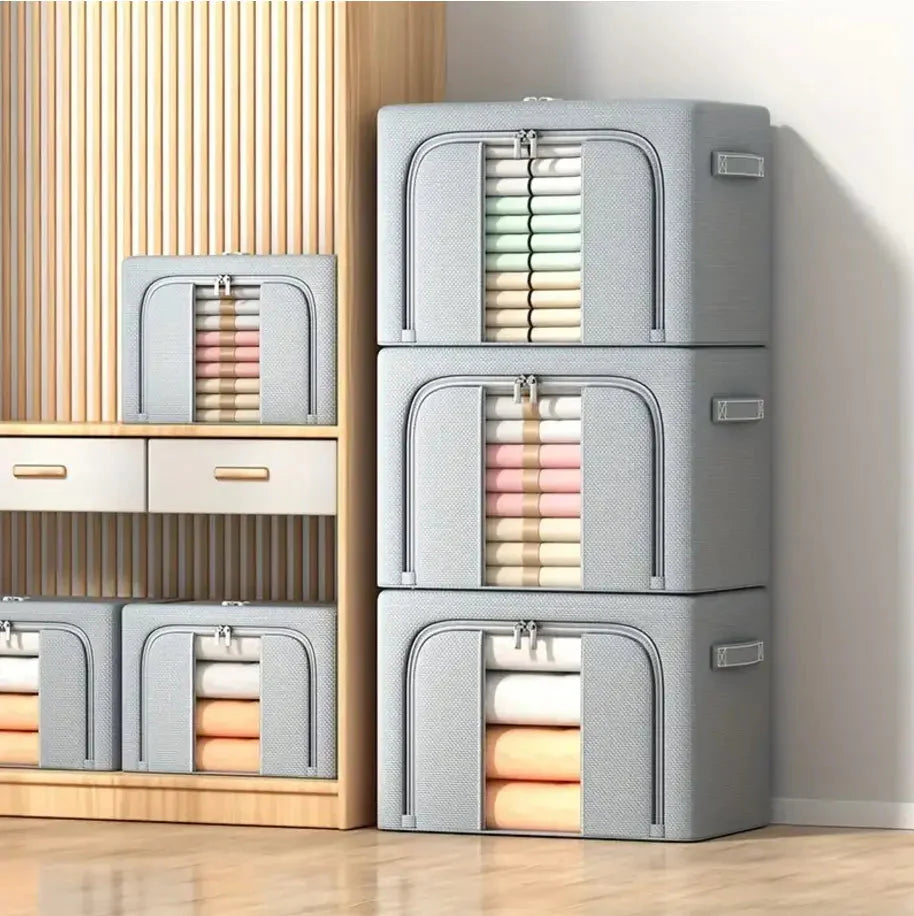 STACKABLE LINEN STORAGE BOXES