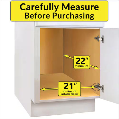 Slide Out Wood Cabinet Organizer - Pull Out under Cabinet Sliding Shelf - 20 In. X 21 In. - Wood and Chrome