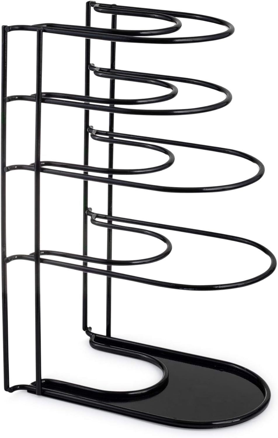 Cuisinel Extra Large 5-Tier Heavy Duty Pots and Pans Organizer - Durable, Space-Saving Rack for Cast Iron Skillets and Dutch Ovens - No Assembly Required - Sleek Black Design