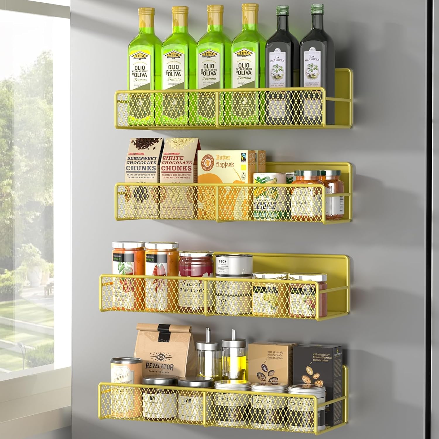 Magnetic spice rack shelf, full lifestyle scene