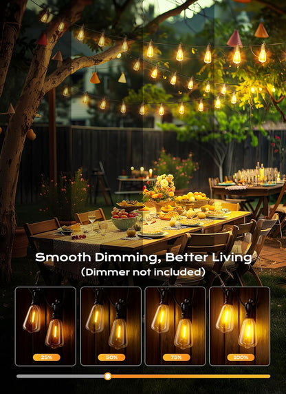 Outdoor ST38 LED string lights, shatterproof bulb demonstration