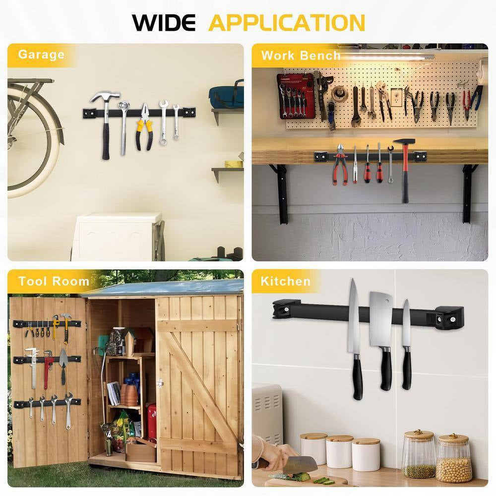 12 In. Alloy Steel Heavy Duty Magnetic Tool Holder for Garage Kitchen Garden (5-Pack)