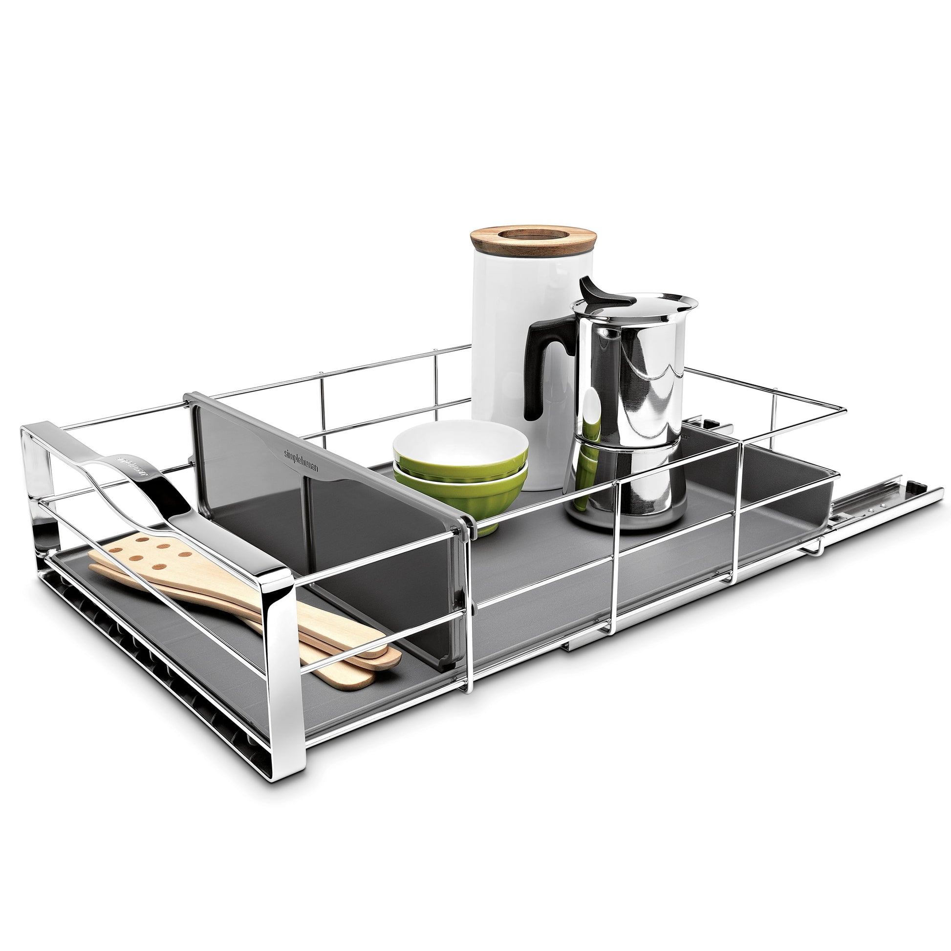 Simplehuman 9 Inch Pull-Out Kitchen Cabinet Organizer, Heavy-Gauge Steel Frame
