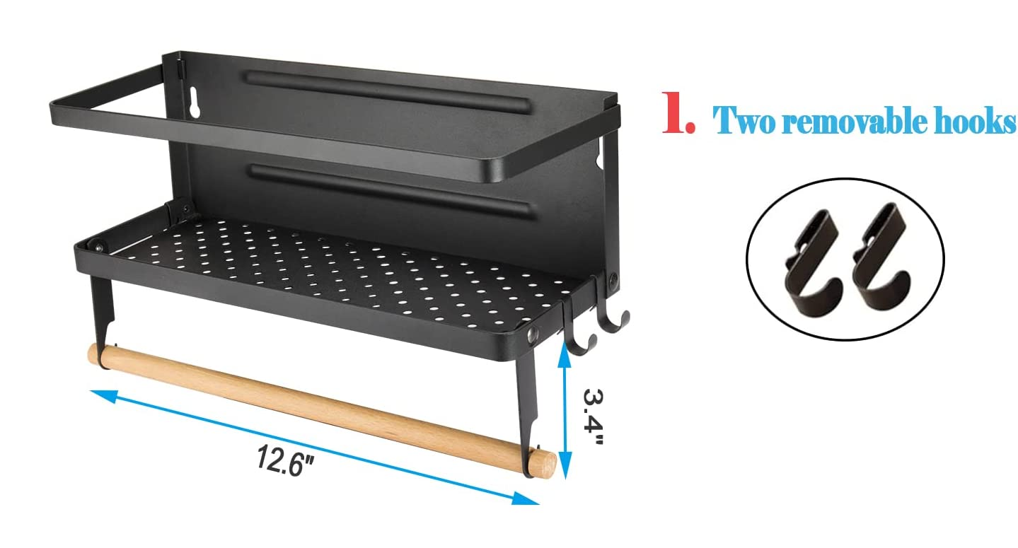 Magnetic 2-in-1 Spice Rack and Paper Towel Holder