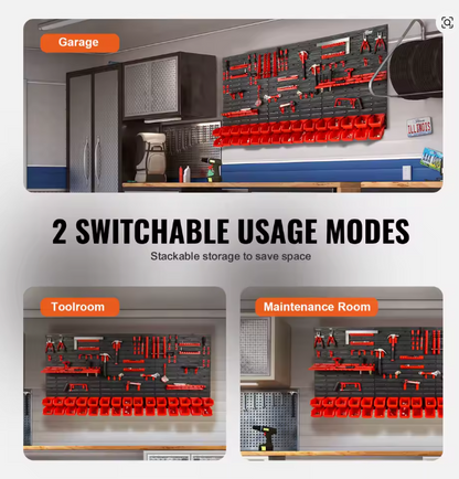 Transform Your Workshop with the Ultimate 30-Bin Wall Mounted Storage Solution!