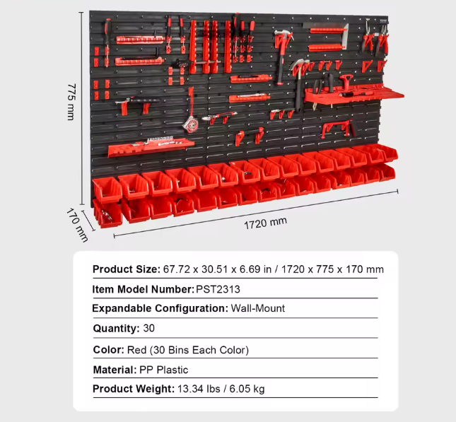Transform Your Workshop with the Ultimate 30-Bin Wall Mounted Storage Solution!